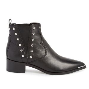 Marc Fisher MLYentia Black Leather Chelsea Studded Boots